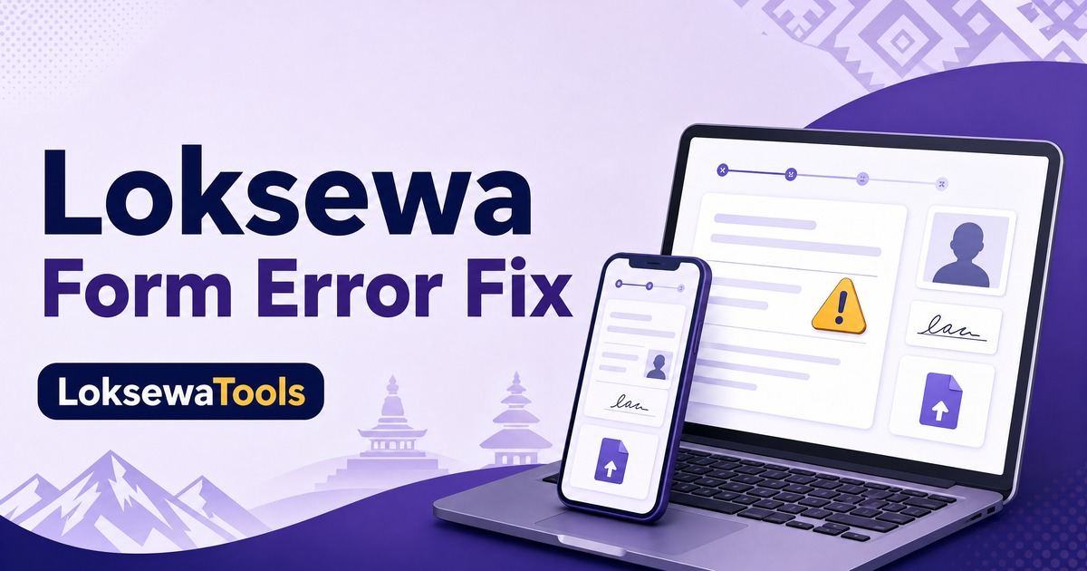 LoksewaTools — Loksewa Online Form मा Error आयो? Photo, Signature र Document Upload Problem को समाधान