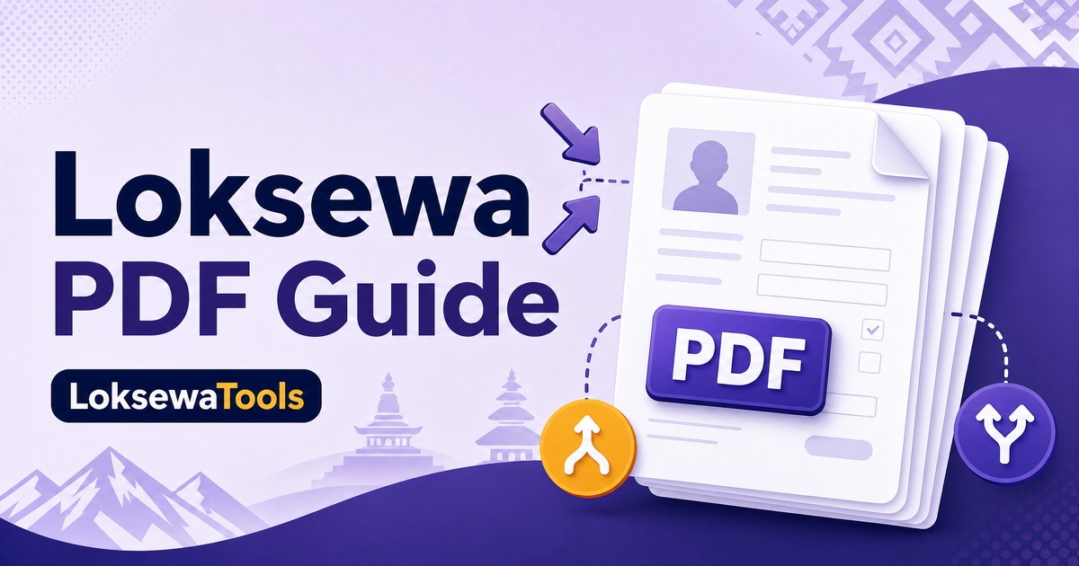 LoksewaTools — Loksewa Online Form का लागि PDF Document कसरी तयार गर्ने? Size घटाउनेदेखि Merge गर्ने सम्म
